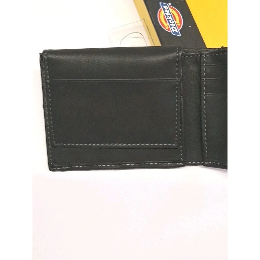 Dickies Black w/ Gray Stitching Bifold Men's Wallet NIB - Soft, Sleek Look